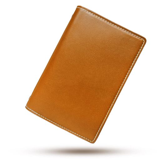 A5システム手帳　牛革スムース黒　シープ　イエローキャメル　リング内径25mm A5システム手帳 牛革スムース黒 シープ イエローキャメル リング