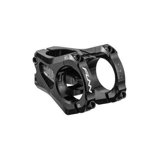 Funnイコライザー(Equalizer)バイクステム-ゼロライズ、長さ35mmのステム、バークランプ31.8mm、0度の合金自転車ステムステム、マウンテンバイクとBMXバイク用(ブラック)