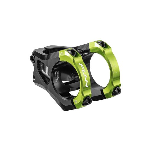 Funnイコライザー(Equalizer)バイクステム-ゼロライズ、長さ35mmのステム、35mmのバークランプ付き。マウンテンバイクとBMXバイク用の0度の自転車ステム(グリーン)