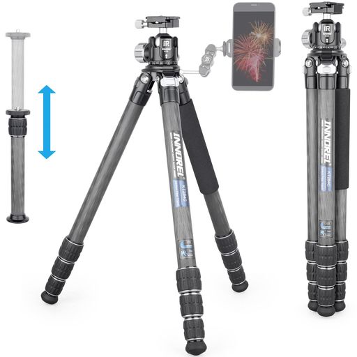 INNORELカメラ三脚カーボン一眼レフ三脚N36自由雲台付き20KG最大耐荷重4段伸縮16-173CM作業高さ29/25.6/22.2/18.8MMパイプ径360°ビデオカメラデジカメDSLRDV通用コンパクト三脚