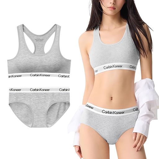 [VIVIMODA]ブラジャーショーツセット綿スポーツブラ上下セット下着レディース【揺れを抑える・ずれにくい・蒸れにくい】バストアップ美胸ナイトブラノンワイヤーブラ夜間&スポーツ適用…