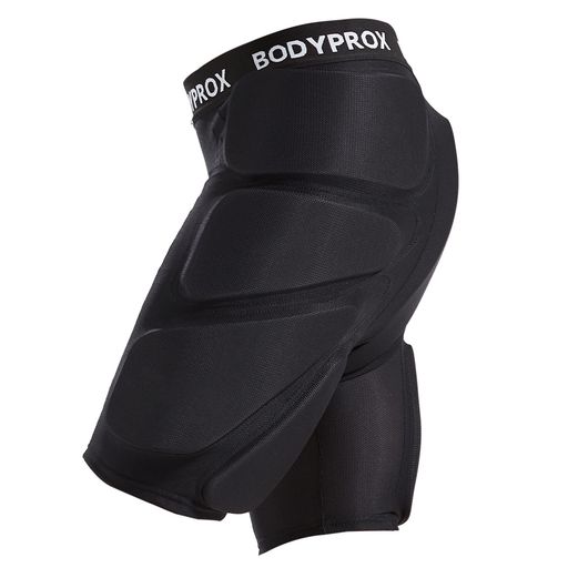 [Bodyprox]プロテクティブパッド入りショーツスノーボード、スケートやスキー用、ヒップ、お尻や尾てい骨を3D保護(S)ブラック