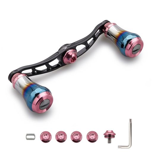 HEIGHTENV2.090mm/105mm/115mmベイトリールハンドルシマノ(shimano)ダイワ(daiwa)アブガルシア(abu)通用ベイトリール用航空アルミ製AuroraSeries(V2.0-90mm-