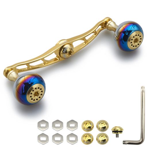 HEIGHTEN130/120/115mmリールハンドルシマノダイワアブガルシア通用ベイトリール用AuroraSeries(130mmゴールド)(HT07507)