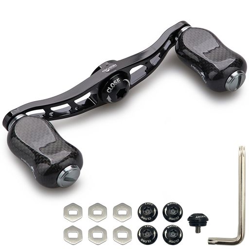 HEIGHTEN90mmリールハンドル20mm/21mmカーボンノブ搭載シマノ(SHIMANO)ダイワ(DAIWA)アブ(Abu)通用ベイトリール用ArchGourdSeries(88mmハンドル-21mmノブ-