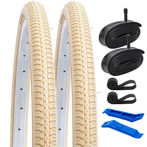 2本セット2613/8タイヤ26x13/837-590自転車タイヤ+チューブ肉厚米式バルブ32mm+リムテープ+タイヤレバタイヤ2613/8自転車タイヤ2613/8ロードバイクタイヤ26x1