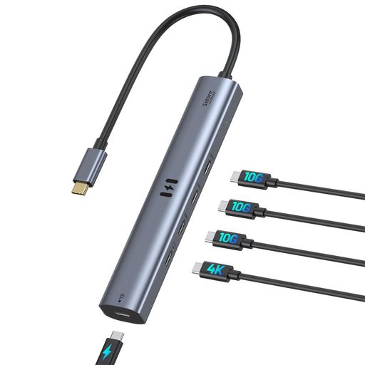 Selore10GbpsUSBCハブ5ポート拡張【USBType-Cポートの1つが映像出力対応】4xUSB-CポートとType-cPD100W電源ポート搭載MacBookPro/AiriPadProiPhone15/16