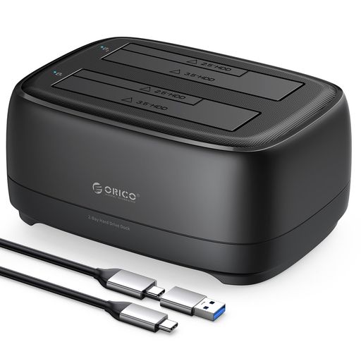 ORICOHDDスタンド2台搭載USB3.2Gen1ハードディスクケース2.5/3.5インチHDDSSD対応最大40TB12V3A電源ツール不要UASP対応【クローン機能なし】DD28C3