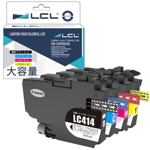 LCLBrother用ブラザー用LC414-4PKLC414LC414BKLC414CLC414MLC414Y(4色セットブラックシアンマゼンタイエロー)互換インクカートリッジ対応機種:BrotherDCP-J1200N 4,516円