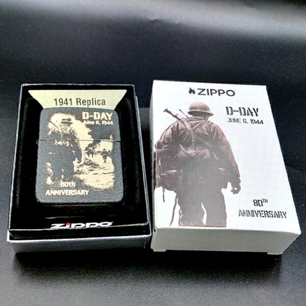 限定品 ノルマンディー 上陸作戦 ZIPPO  D-DAY 80th  D-DAY 80周年記念 1941ブラッククラッケル USA直輸入品 #46261 両面加工 ジッポー