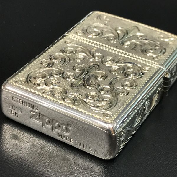 ZIPPO SILVER KING スターリングシルバー(純銀製)・5面手彫り彫刻