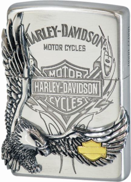 ZIPPO ジッポー HARLEY DAVIDSON ハーレーダビッドソン HDP-16 シルバーイブシ エッチング シルバーイブシメタル
