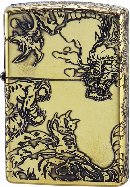 ZIPPO 五面龍虎 BSイブシ DRAGON＆TIGER 真鍮イブシ5面加工仕上げ ジッポー