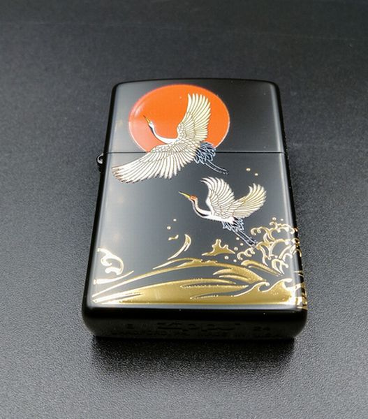 ZIPPO 2BKG-CRANE 日の丸に鶴 2面加工 ジッポー