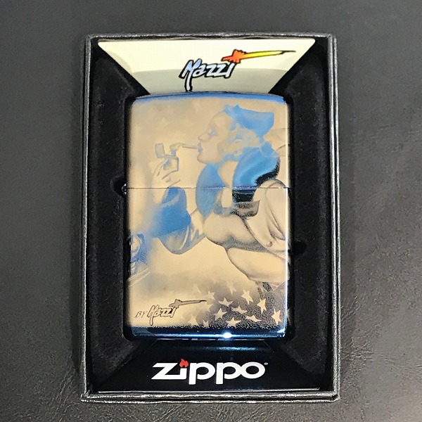 ZIPPO ウィンディ サファイヤベース Claudio Mazzi クラウディオ・マッジ・デザイン ＃20446 マイクロレーザー4面連続加工 Windy ジッポー