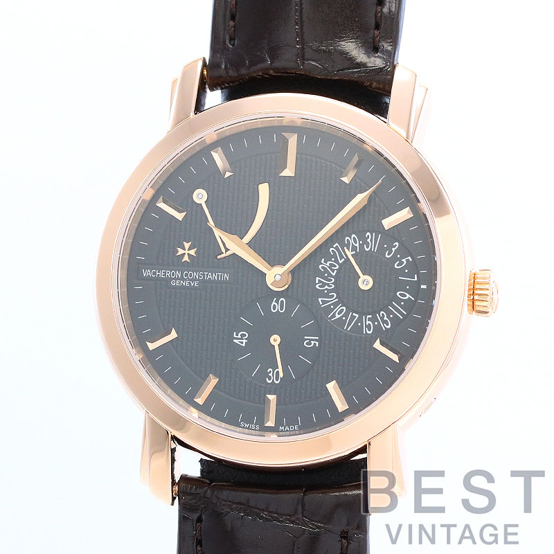 【お買い物ﾏﾗｿﾝ限定ｸｰﾎﾟﾝ配布中♪】【OH済】 ヴァシュロンコンスタンタン 【VACHERON CONSTANTIN】 マルタ パワーリザーブ デイト 83060/000R-9289 メンズ ブラック K18ローズゴールド 腕時計 時計 MALTE POWER RESERVE DATE BLAC【中古】｜BEST VINTAGE