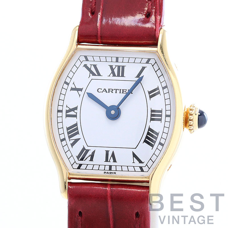 【OH済】 カルティエ 【CARTIER】 トーチュ SM PARISダイヤル 78247 レディース ホワイト K18イエローゴールド 腕時計 時計 TORTUE SMALL MODEL PARIS DIAL WHITE K18YG 【中古】