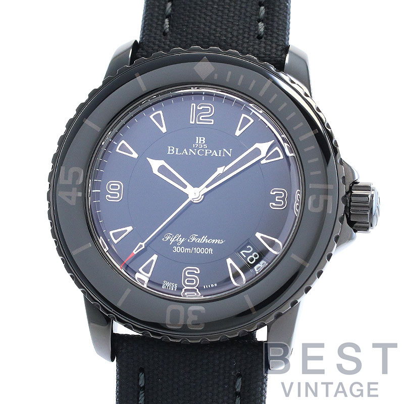 【お買い物マラソン限定クーポン配布中♪】【OH済】 ブランパン 【BLANCPAIN】 フィフティ ファゾムス オートマティック 5015-11C30-52A メンズ ブラック ステンレススティール(DLC) 腕時計 時計 FIFTY FATHOMS AUTOMATIQU【中古】
