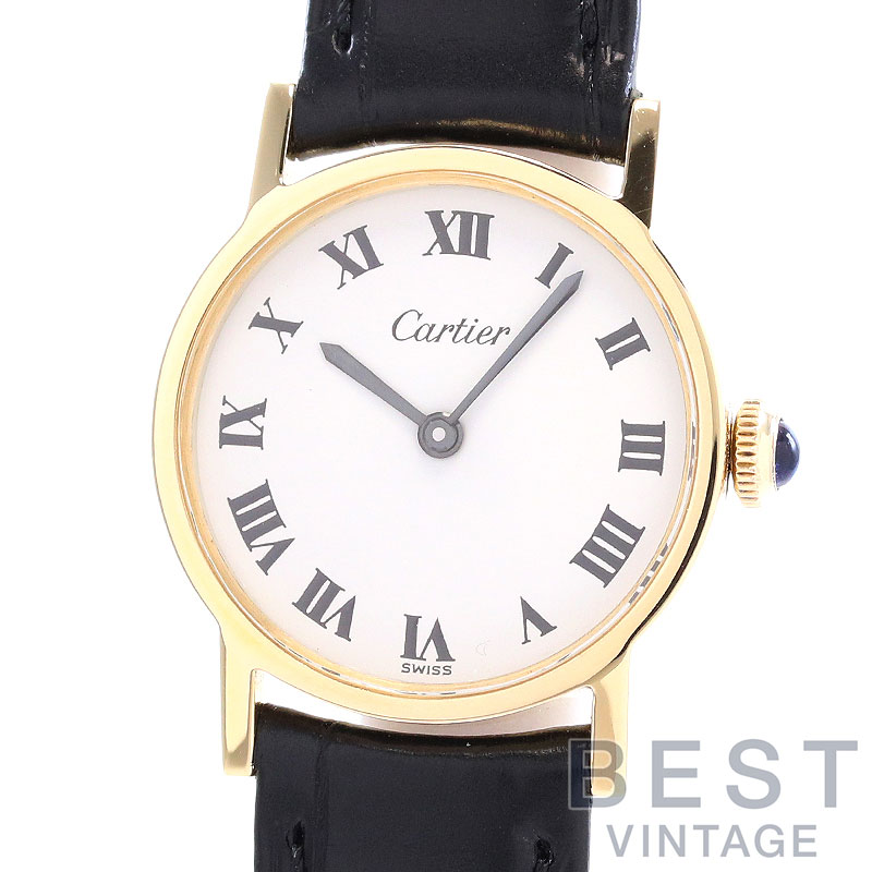【お買い物マラソン限定クーポン配布中♪】【OH済】 カルティエ 【CARTIER】 ロンドSM GGC98021 (878089) レディース ホワイト K18イエローゴールド 腕時計 時計 RONDE SMALL MODEL WHITE K18YG 【中古】【中古】 404,910円