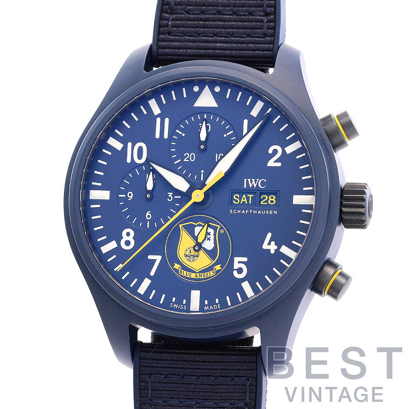 アイダブリューシー 【IWC】 パイロットウォッチクロノグラフ ブルーエンジェルス IW389109 メンズ ブルー セラミック 腕時計 時計 PILOT'S WATCH CHRONOGRAPH EDITION BLUE ANGELS BLUE CE 【中古】