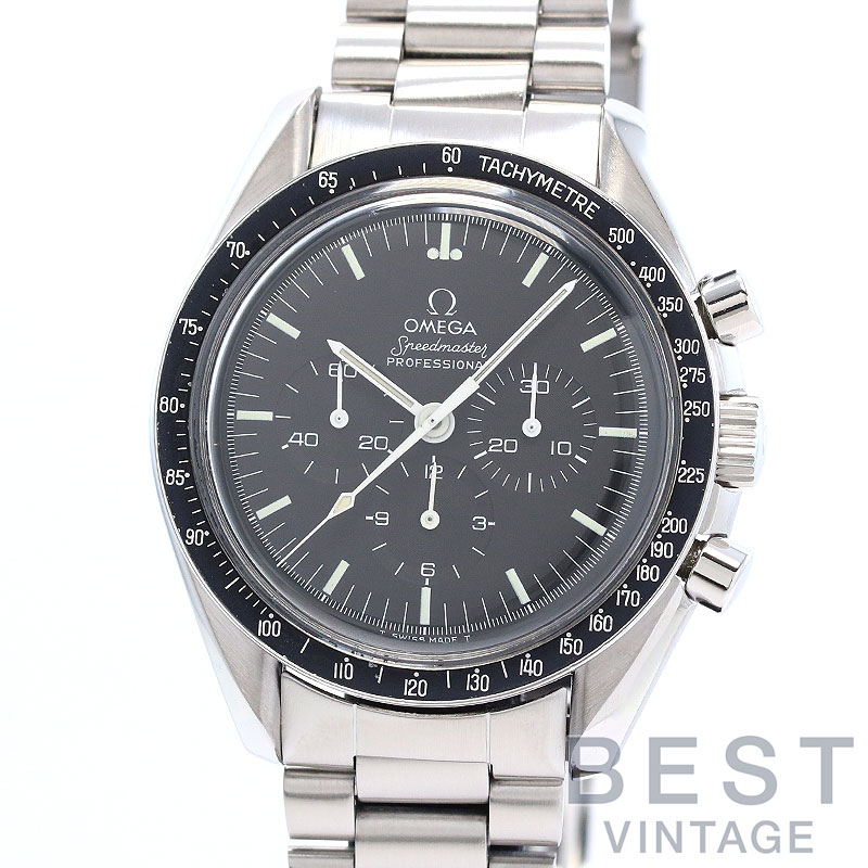 【OH済】 オメガ 【OMEGA】 スピードマスター ムーンウォッチ プロフェッショナル ST145.022 メンズ ブラック ステンレススティール 腕時計 時計 SPEEDMASTER MOONWATCH PROFESSIONAL BLACK SS 【中古】