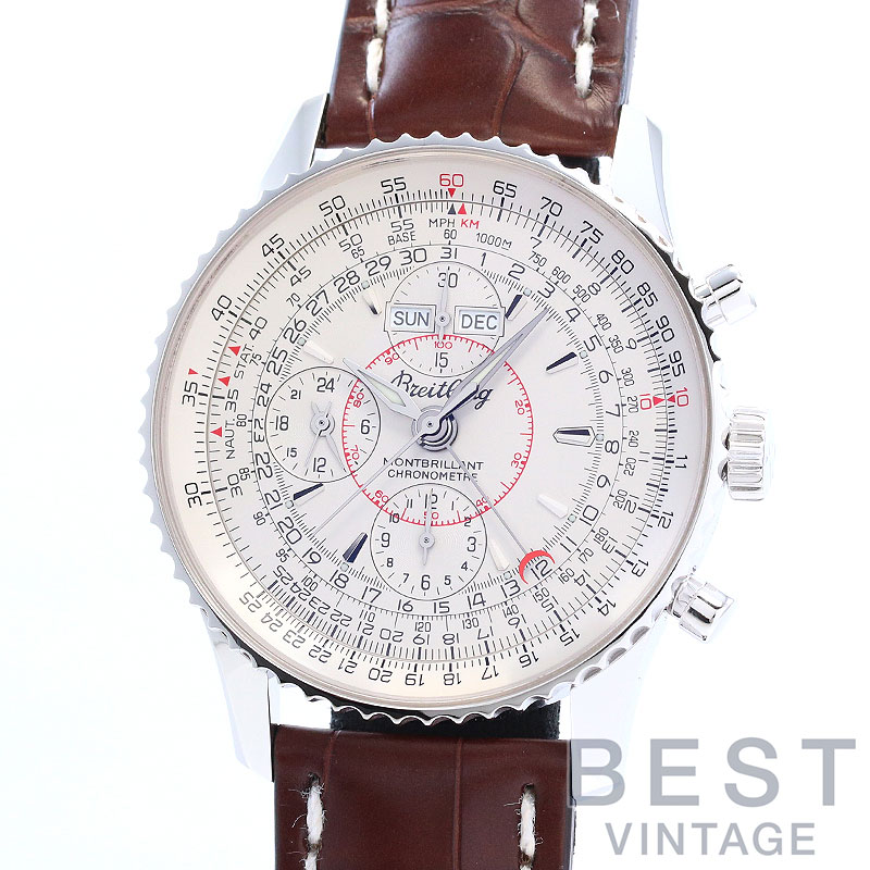 【お買い物マラソン限定クーポン配布中♪】【OH済】 ブライトリング 【BREITLING】 モンブリランダトラ J2133012/G518/739P/J20BANRH.1 (J213G18WBA) メンズ シルバー K18ホワイトゴールド 腕時計 時計 NAVITIMER MONTBRIL【中古】