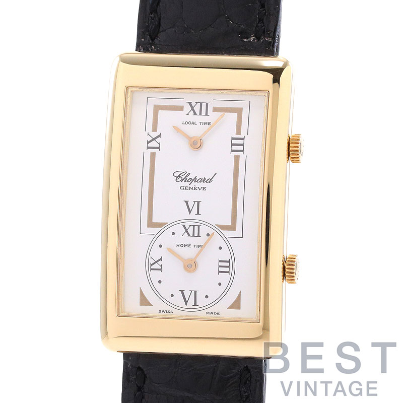 ショパール 【CHOPARD】 LUCデュアルタイム 2240 メンズ ホワイト K18イエローゴールド 腕時計 時計 L.U.C DUAL TIME WHITE K18YG GMT【中古】