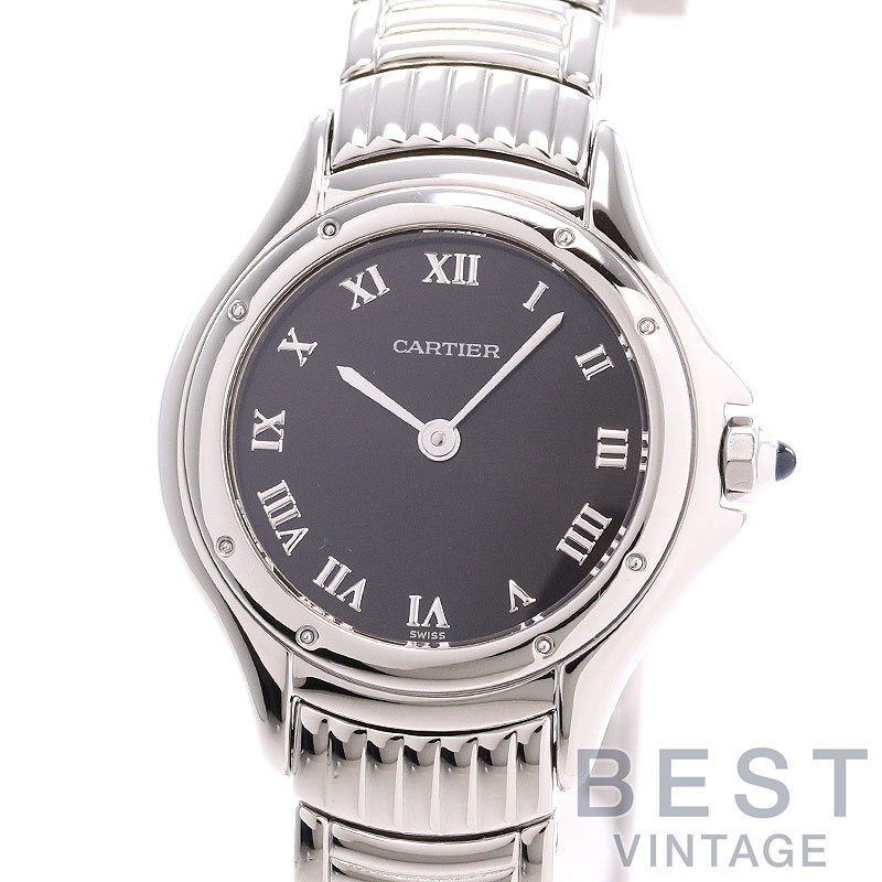 カルティエ 【CARTIER】 クーガー ゴドロン / パンテール クーガー SM W35017L4 レディース ブラック ステンレススティール 腕時計 時計 COUGAR GODRON SMALL MODEL / PANTHER COUGAR SMALL MODEL BLACK SS 【中古】