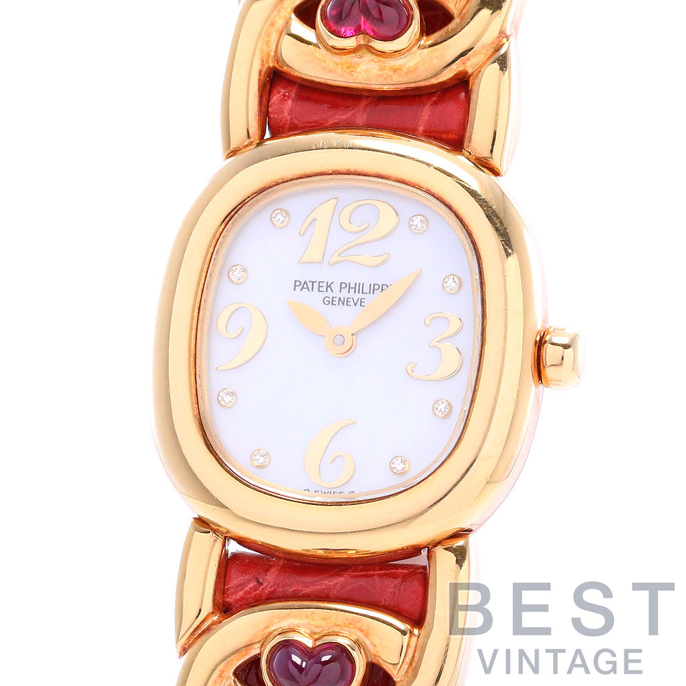 【お買い物マラソン限定クーポン配布中♪】パテックフィリップ 【PATEK PHILIPPE】 ゴールデン エリプス 4833/12 レディース ホワイトシェル K18イエローゴールド 腕時計 時計 GOLDEN ELIPSE WHITE SHELL K18YG ゴールデン【中古】