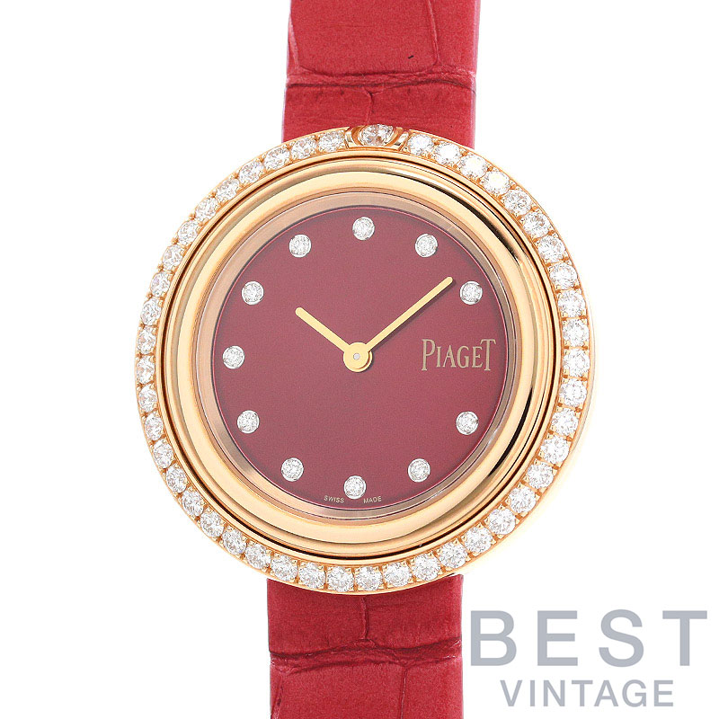 【お買い物マラソン限定クーポン配布中♪】ピアジェ 【PIAGET】 ポセション G0A44096 レディース ダークピンク K18ピンクゴールド 腕時計 時計 POSSESSION DARK PINK/RED K18PG ダイヤモンドベゼル【中古】【中古】