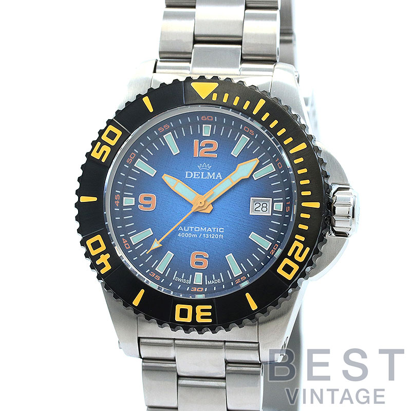 【百貨店SALE★クーポン券別れ別れ中！】デルマ 【DELMA】 ブルーシャーク3アゾレス 54701.700.6.048 メンズ 青み ステンレス鋼スチール写真 ウオッチ 時辰儀 BLUE SHARK III AZORES BLUE SS 【中古】【中古】