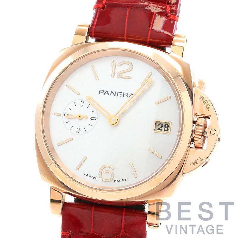 【お買い物ﾏﾗｿﾝ限定ｸｰﾎﾟﾝ配布中♪】オフィチーネパネライ 【OFFICINE PANERAI】 ルミノール ドゥエ マザーオブパール PAM01280 ボーイズ ホワイトシェル K18レッドゴールド 腕時計 時計 LUMINOR DUE GOLD TECH MADRE PERLA WHITE 【中古】｜BEST VINTAGE