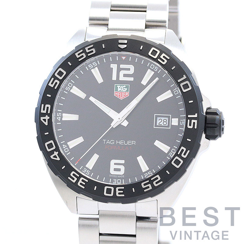 【最大限度4万円OFF！ｸｰﾎﾟﾝ離れ離れ中♪】タグホイヤー 【TAG HEUER】 範式1 デイト WAZ1110.BA0875 メンズ 黒いこと ステンレス鋼スチール写真 ウォッチ 時辰儀 FORMULA 1 DATE BLACK SS 【中古】【中古】