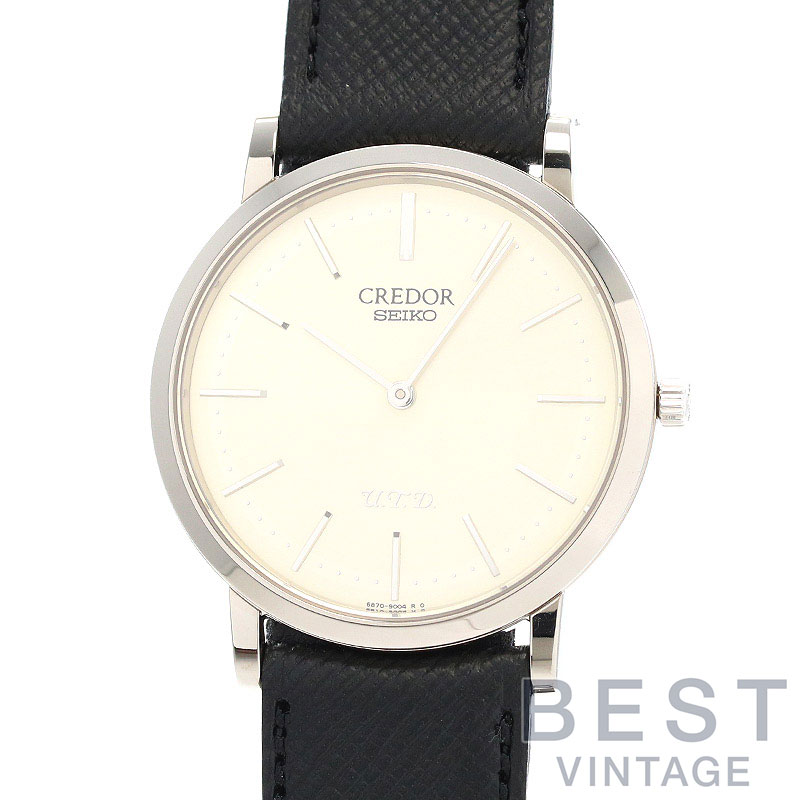 【美品】セイコー クレドール 18K デイト ラウンド メンズ 腕時計 377 セイコー SEIKO クレドール 18KT ベゼル デイト 8N75-6020