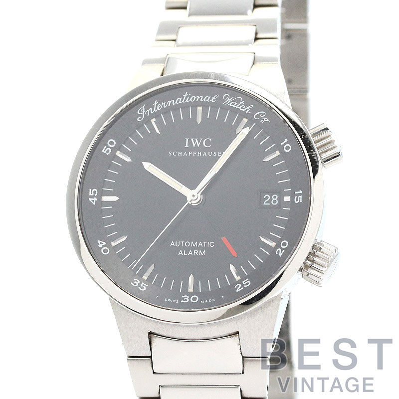 【OH済】 アイダブリューシー 【IWC】 GST アラーム IW353702 (3537-002) メンズ ブラック ステンレススティール 腕時計 時計 GST ALARM BLACK SS 【中古】