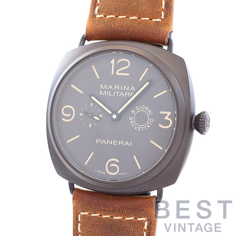 【OH済】 オフィチーネパネライ 【OFFICINE PANERAI】 ラジオミール マリーナ ミリターレ 8デイズ PAM00339 メンズ ブラウン コンポジット 腕時計 時計 RADIOMIR COMPOSITE MARINA MILITARE 8 GIORNI BROWN CO OP【中古】 748,000円