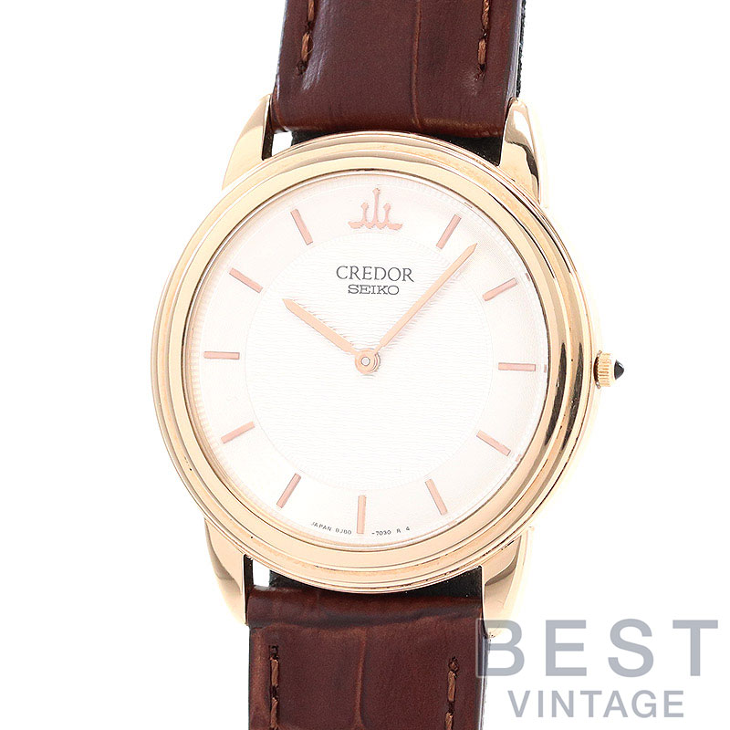 CREDOR メンズ 時計 シルバー ゴールド18金 CREDOR SEIKO クレドール セイコー シグノ スケルトン 腕時計 18
