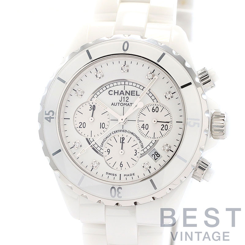 【OH済】 シャネル 【CHANEL】 J12 クロノグラフ 41MM H2009 メンズ ホワイト セラミック 腕時計 時計 J12 CHRONOGRAPH 41MM WHITE CE 【中古】