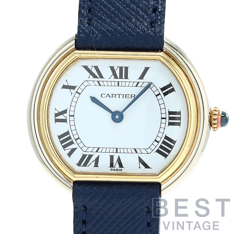 【OH済】 カルティエ 【CARTIER】 エリプス LM PARISダイヤル 85521152 (78209) メンズ ホワイト K18ホワイトゴールド/K18イエローゴールド 腕時計 時計 ELLIPSE LARGE MODEL PARIS DIAL WHITE K18WG/18YG コンビ【中古】