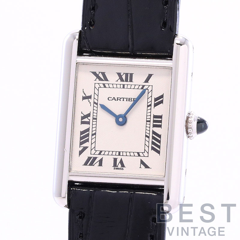 【OH済】 カルティエ 【CARTIER】 タンク ルイ カルティエ MM W1509251 ボーイズ シルバー プラチナ950 腕時計 時計 TANK LOUIS CARTIER MEDIUM MODEL SILVER PT950 【中古】