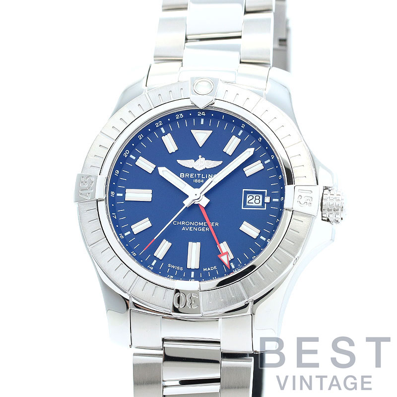 【百貨店SALE★クーポン券別れ別れ中！】【OH済】 ブライトリング 【BREITLING】 アベンジャー 自動小銃 GMT 45 A32395101C1A1 メンズ 青み ステンレス鋼スチール写真 ウオッチ 時辰儀 AVENGER AUTOMATIC GMT 45 BLUE SS 【 【中古】