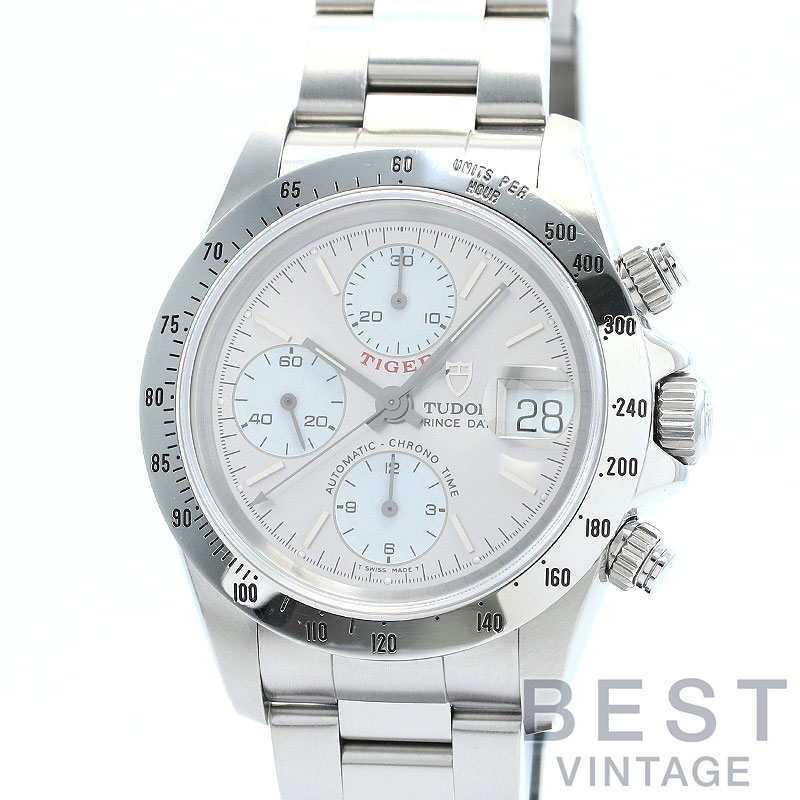 【OH済】 チューダー 【TUDOR】 プリンスデイト クロノタイム タイガー 79280 メンズ シルバー/ホワイト ステンレススティール 腕時計 時計 PRINCE DATE CHRONOTIME TIGER SILVER/WHITE SS チュードル【中古】