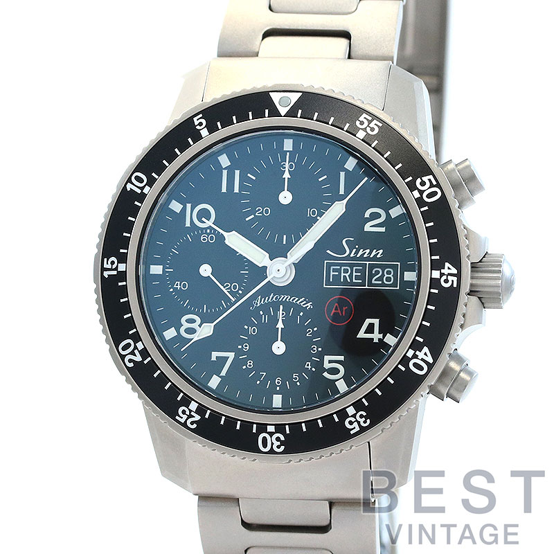 ジン 【SINN】 パイロットクロノグラフ モデル103TI.AR 103.TI.AR メンズ ブラック ピュアチタン 腕時計 時計 PILOT CHRONOGRAPH MODEL 103TI.AR BLACK TI 【中古】