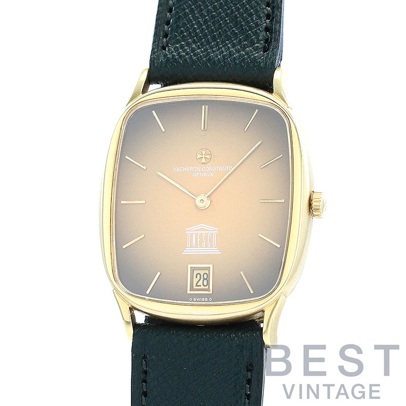 【OH済】 ヴァシュロンコンスタンタン 【VACHERON CONSTANTIN】 ジャンボエリプス ユネスコ 2063 (44007) メンズ スモーキーブラウングラデーション K18イエローゴールド 腕時計 時計 JUMBO ELLIPSE UNESCO SMOKY BROWN GRADIENT K18YG VC【中古】