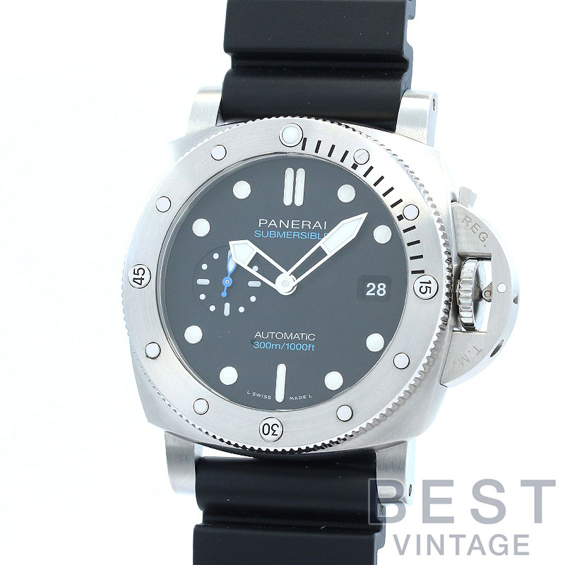 オフィチーネパネライ 【OFFICINE PANERAI】 サブマーシブル クアランタクアトロ PAM01229 メンズ ブラック ステンレススティール 腕時計 時計 SUBMERSIBLE QUARANTAQUATTRO BLACK SS OP【中古】