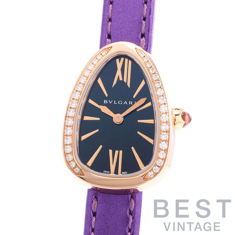 【お買い物マラソン限定クーポン配布中♪】ブルガリ 【BVLGARI】 セルペンティ ウォッチ 102969 (SPP27BGLD/4T) レディース ブラック K18ピンクゴールド 腕時計 時計 SERPENTI WATCH BLACK K18PG ダイヤモンドベゼル【中古【中古】
