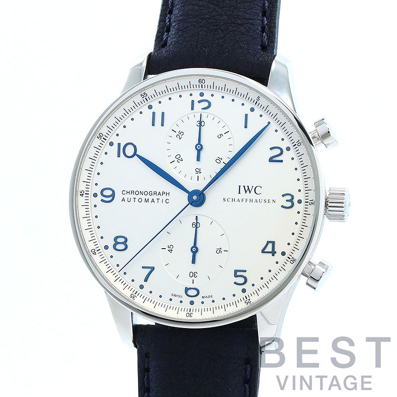 【OH済】 アイダブリューシー 【IWC】 ポルトギーゼクロノグラフ IW371446 メンズ シルバー ステンレススティール 腕時計 時計 PORTUGIESER CHRONOGRAPH SILVER SS 【中古】