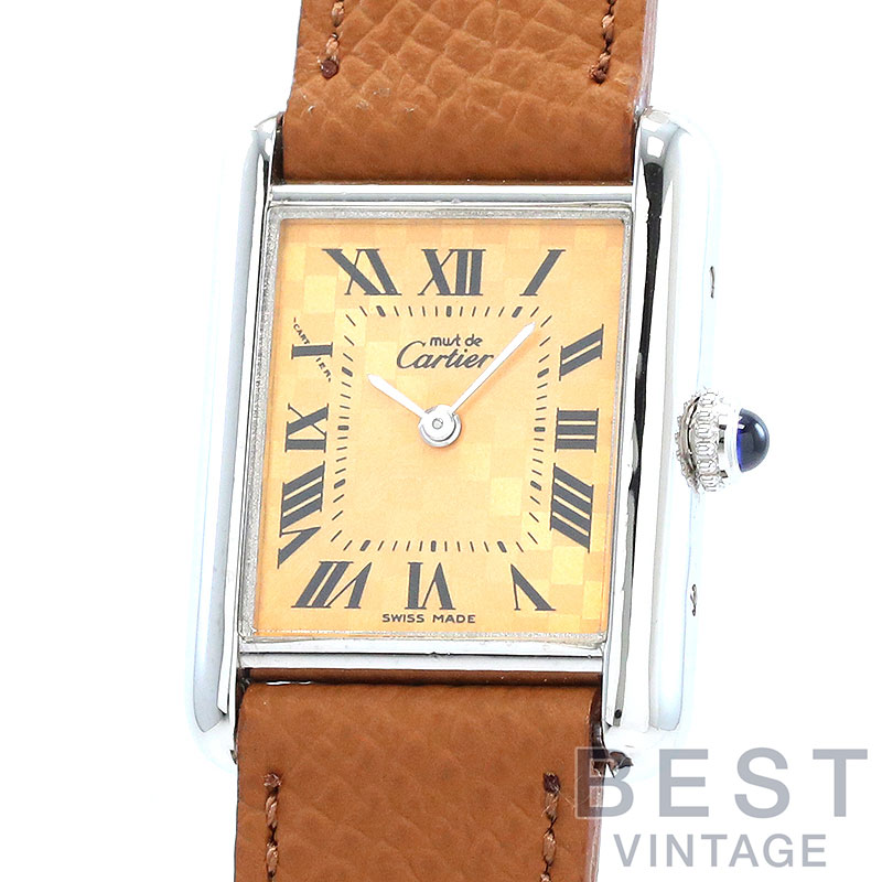 【お買い物マラソン限定クーポン配布中♪】カルティエ 【CARTIER】 マストタンク SM 2003年クリスマス限定 W1017654 レディース オレンジ シルバー925 腕時計 時計 MUST TANK SMALL MODEL 2003 CHRISTMAS LIMITED ORANGE S【中古】