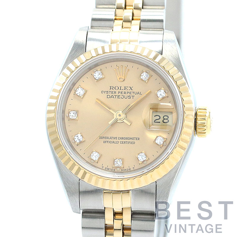 【お買い物マラソン限定クーポン配布中♪】【OH済】 ロレックス 【ROLEX】 オイスターパーペチュアル デイトジャスト 26 69173G レディース シャンパンゴールド ステンレススティール/K18イエローゴールド 腕時計 時計 OYSTER PERPETUAL 【中古】|BEST VINTAGE