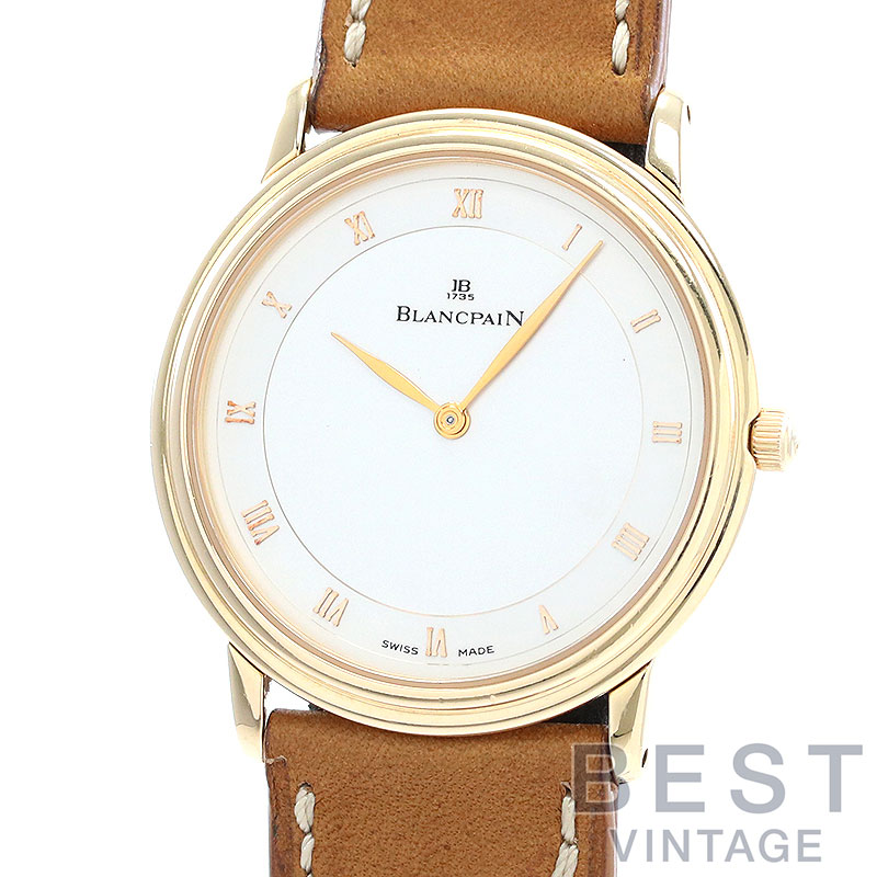 【OH済】 ブランパン 【BLANCPAIN】 ヴィルレ ウルトラスリム 0021-3318-55 メンズ シルバー K18ピンクゴールド 腕時計 時計 VILLERET ULTRAPLATE SILVER K18PG 【中古】